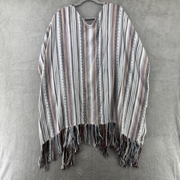 altard state Cardigan Womens L Brown Striped Open Front Woven Boho Western - Picture 6 of 12